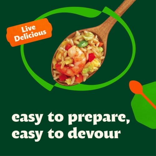 Bibigo Shrimp & Vegetable Fried Rice Perspective: left