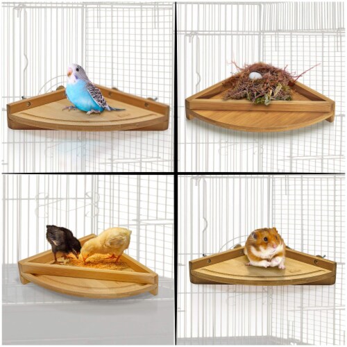 Prosumers Choice Bird Perch Tray Stand - Natural Bamboo for Avian Pets Perspective: left