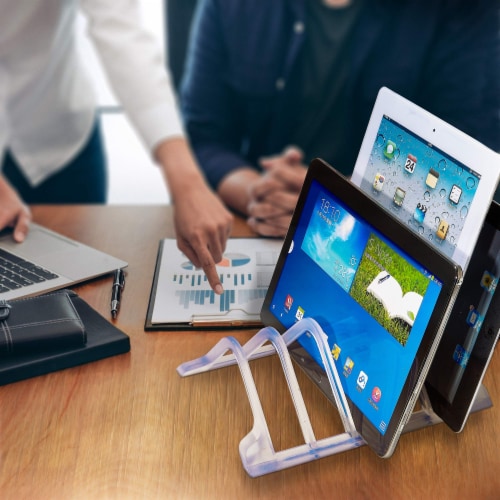 Prosumers Choice 5 Device Universal Tablet & Smartphone Charging Stand - Clear Perspective: left