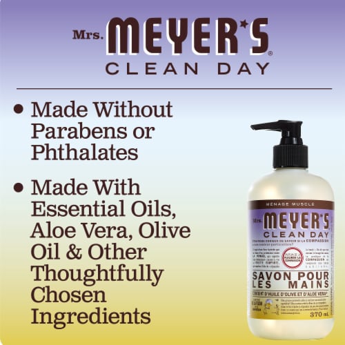 Mrs. Meyer's Clean Day Hand Soap, Compassion Flower, Made Without Parabens or Phthalates Perspective: left