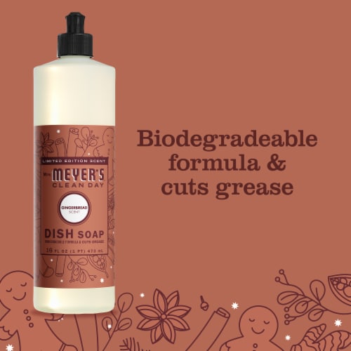 Mrs. Meyer's Clean Day Gingerbread Liquid Dish Soap Perspective: left