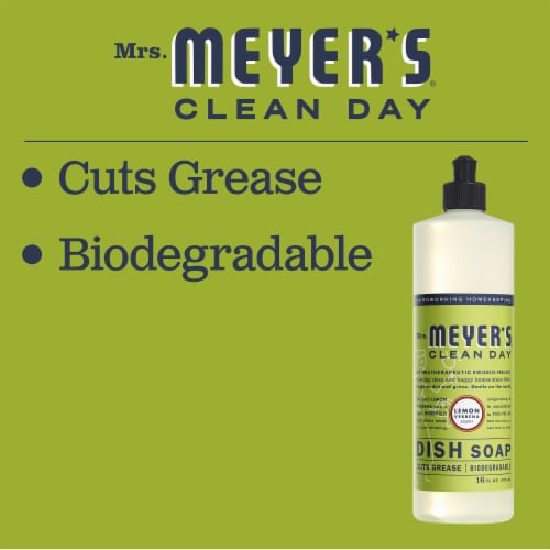 Mrs. Meyer's Clean Day Lemon Verbena Liquid Dish Soap Perspective: left