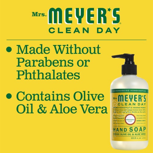 Mrs. Meyer's Clean Day Hand Soap, Honeysuckle, Made Without Parabens or Phthalates Perspective: left