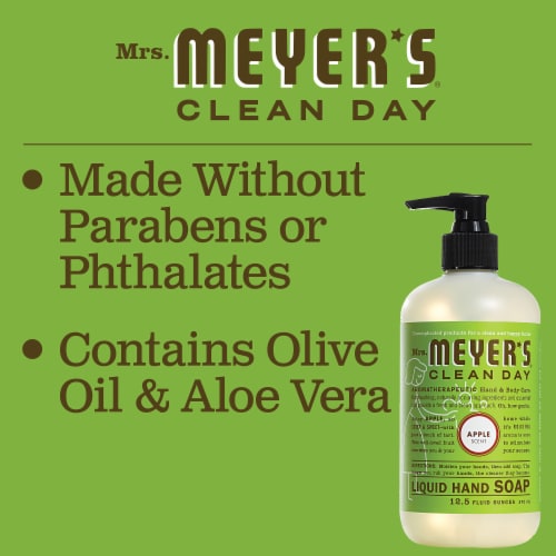 Mrs. Meyer's Clean Day Hand Soap, Apple, Made Without Parabens or Phthalates Perspective: left