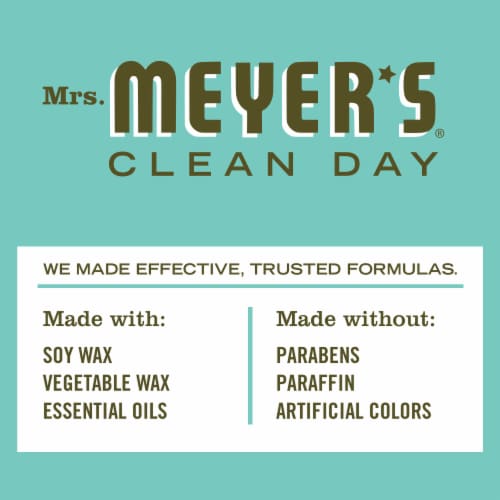 Mrs. Meyer's Clean Day Scented Soy Candle, Basil Scent, 4.9 Ounce Candle Perspective: left