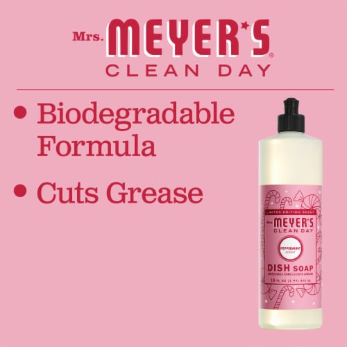 Mrs. Meyer's Clean Day Peppermint Liquid Dish Soap Perspective: left