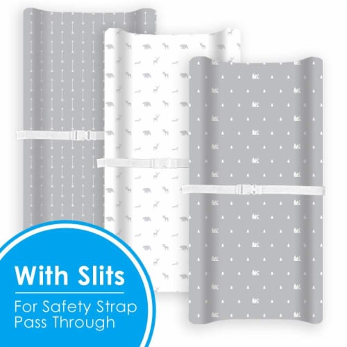 Diaper Changing Pad Covers, 3-Pack Soft & Stretchy Jersey Cotton for Baby, Woodland Animals Perspective: left