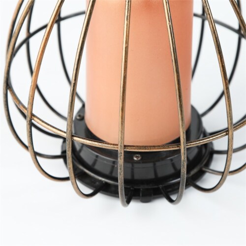 Luxen Home  7.9 in. Iron Pear Cage LED Lantern Perspective: left