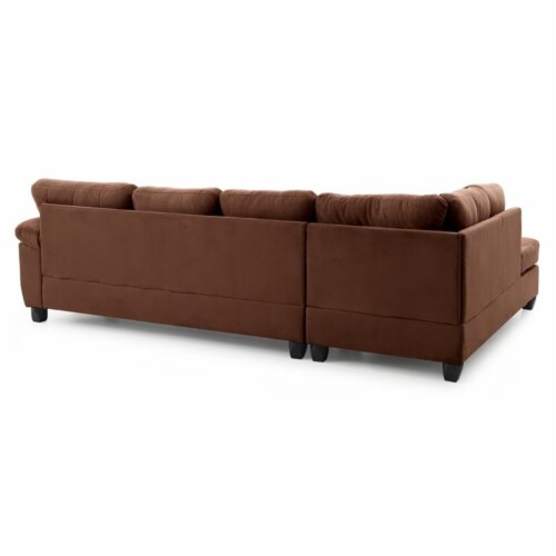 Glory Furniture Gallant Microsuede Sectional in Chocolate Perspective: left