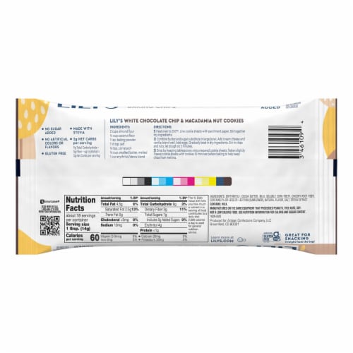 LILY'S White Chocolate Style No Sugar Added Baking Chips Bag Perspective: left