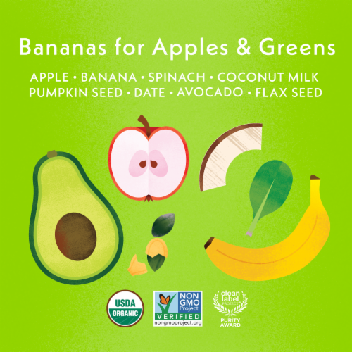 Once Upon a Farm™ Go-Go Greens Dairy Free Smoothie Pouch Perspective: left