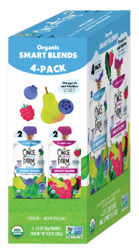 Once Upon A Farm™ Organic Smart Blends Variety Pack Food Pouch (4 Pack) Perspective: left