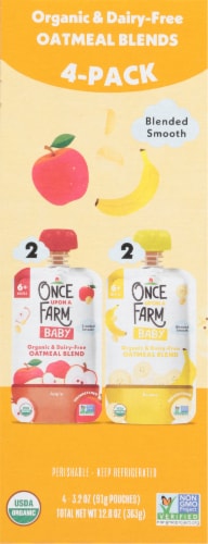 Once Upon a Farm Organic Baby Oatmeal Blends 4 Pack Perspective: left