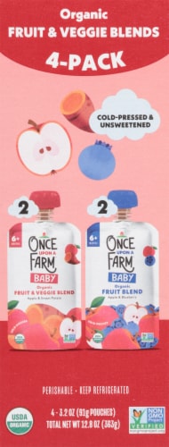 Once Upon a Farm Organic Baby Apple Blends Pouch Perspective: left