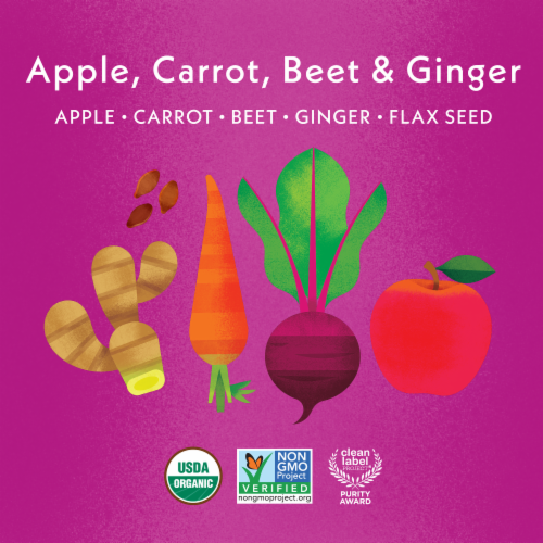 Once Upon a Farm™ Apple Carrot Beet and Ginger with Flax Seed Organic Baby Food Pouch Perspective: left