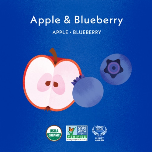 Once Upon a Farm™ Apple and Blueberry Organic Baby Food Pouch Perspective: left