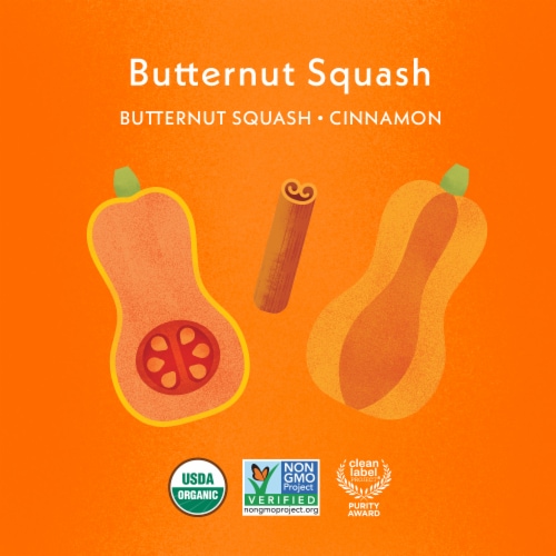 Once Upon a Farm™ Butternut Squash with Cinnamon Organic Baby Food Pouch Perspective: left