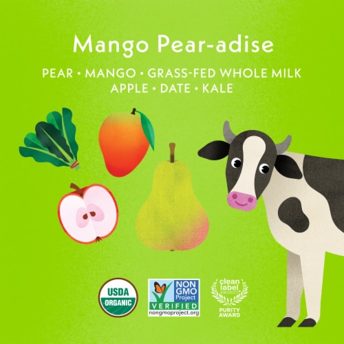 Once Upon A Farm™ Mango Pear-adise Organic Whole Milk Smoothie Pouch Perspective: left