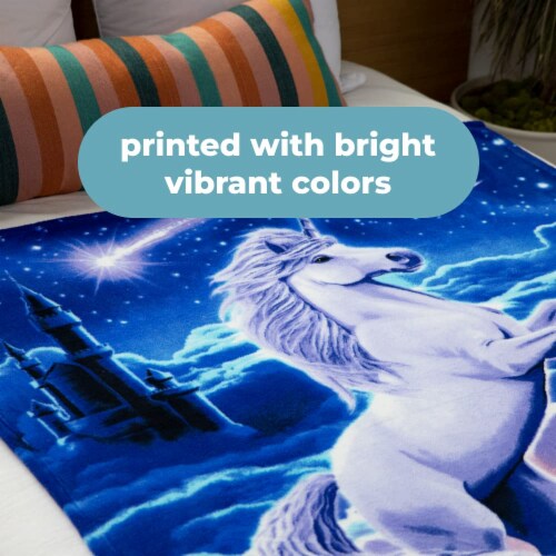 Dawhud Direct Unicorn Kingdom Fleece Blanket 50 x60 Purple 50