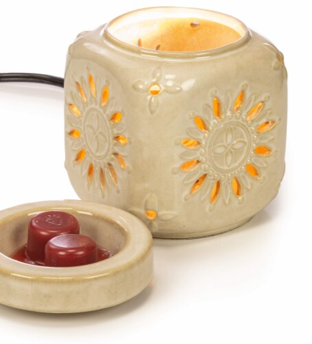 VP Home Floral Sun Wax Warmer for Scented Wax, Ceramic Electric Home Fragrance Warmer. Perspective: left