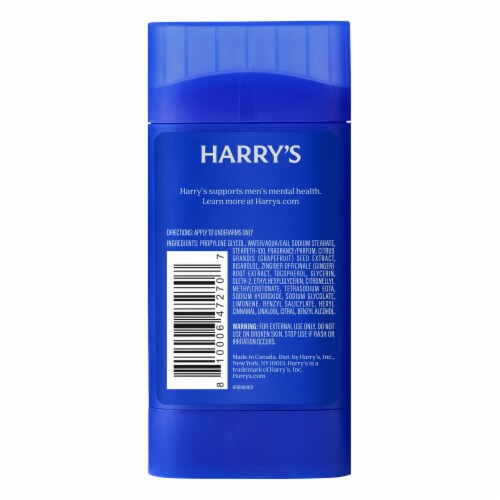 Harry's Men Odor Control Deodorant Stick Stone Aluminum Free Perspective: left