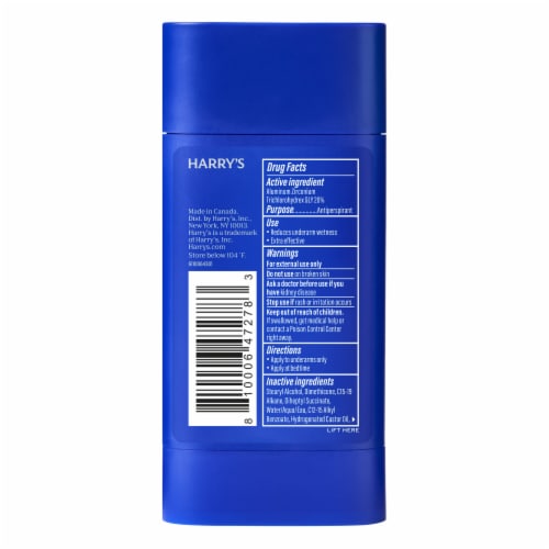 Harry's Stone Charcoal & Lime Men's Extra-Strength Antiperspirant Stick Perspective: left