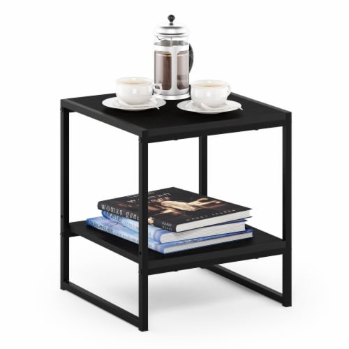 Furinno Romain 2-Tier Tall End Table, Espresso Perspective: left