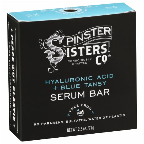 Spinster Sisters Co.® Hyaluronic Acid + Blue Tansy Serum Bar Perspective: left
