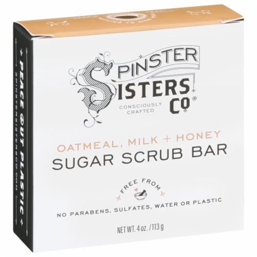 Spinster Sisters Co.® Oatmeal Milk & Honey Sugar Scrub Bar Perspective: left