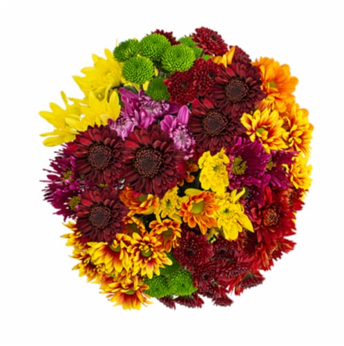 Fall Poms Bouquet Perspective: left