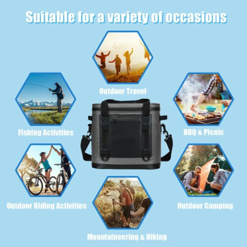 38 Cans Portable Cooler Bag Leak-Proof Insulated Water-Resistant For Camping Perspective: left