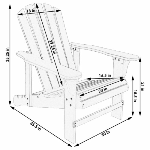 Sunnydaze Fir Wood Adirondack Chair with Adjustable Back - Gray Perspective: left