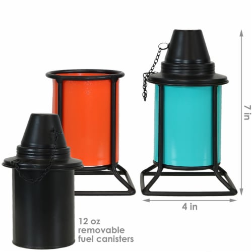 Tabletop Patio Torches Metal Multi-Color Outdoor Garden Lawn Table Decor - 8-Pack Perspective: left