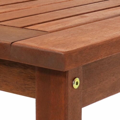 Outdoor Patio Side Table 19.75  Square Wooden Meranti Lawn Yard Garden Furniture Perspective: left