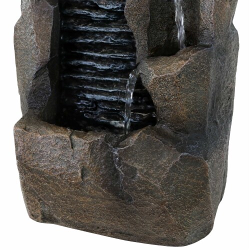 Tabletop Indoor Water Fountain 12 Stony Rock Waterfall Table Spa Zen Decor Perspective: left