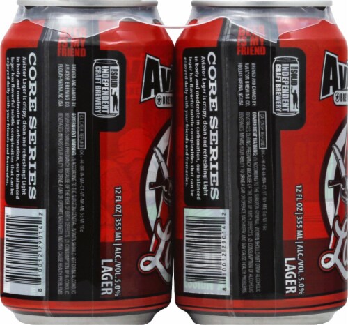 Aviator Brewing Company Lager Beer Perspective: left