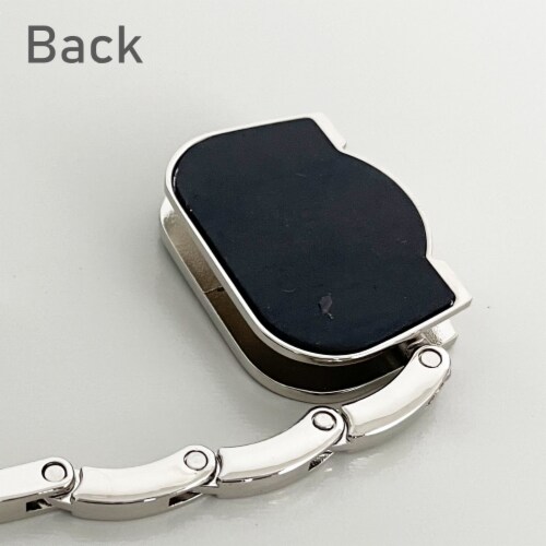 Wrapables Stylish Purse Hook Hanger, Foldable Handbag Table Hanger, Black Baguette Perspective: left