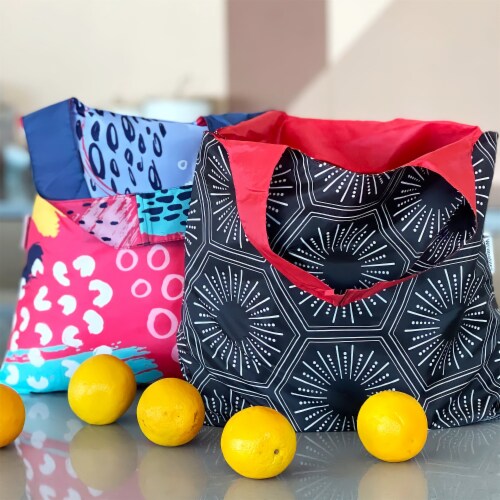 Wrapables AllyBag Collection Reusable Shopping Bag, Starburst Perspective: left