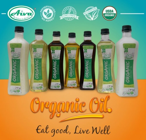 Aiva Organic Peanut Oil 33.8 fl oz Perspective: left