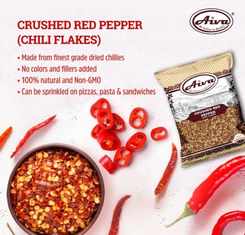 Aiva Crushed Red Pepper (chili flakes) 3.5 oz Perspective: left