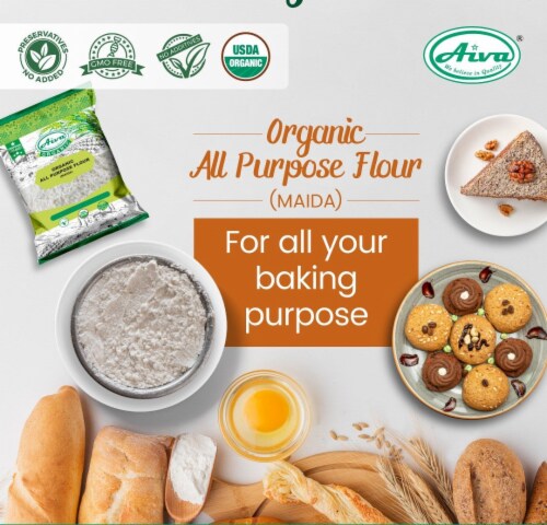 Aiva Organic All Purpose Flour (Maida) 2 lb Perspective: left