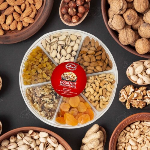 Aiva Holiday Nuts Gift Basket | Nut Mix Box | Fruit Nut Gift Box (1.8 lb) 1.8 LB Perspective: left
