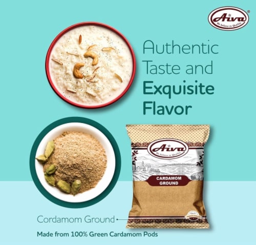 Aiva Cardamom Ground - Elaichi Powder (Cardamom Powder) 3.5 oz Perspective: left