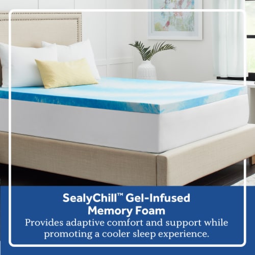 SealyChill Gel Memory Foam 2-Inch Mattress Topper with Cover Full Perspective: left
