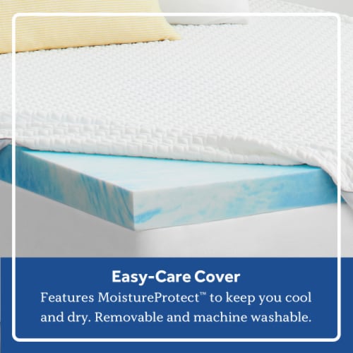 Sealy 2-Inch SealyChill Gel Memory Foam Mattress Topper with Cover King Perspective: left
