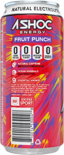 ASHOC Accelerator Fruit Punch Smart Energy Drink Can Perspective: left