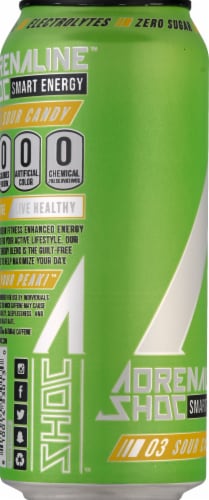 Adrenaline™ Shoc Smart Energy Sour Candy  Energy Drink Can Perspective: left