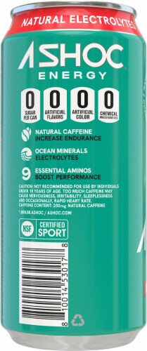 ASHOC Accelerator Watermelon Smart Energy Drink Can Perspective: left