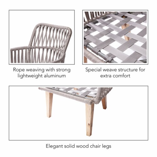 Peaktop Patio Furniture Set Table & 2 Chairs Wicker Bistro Set Brown PT-OF0008 Perspective: left
