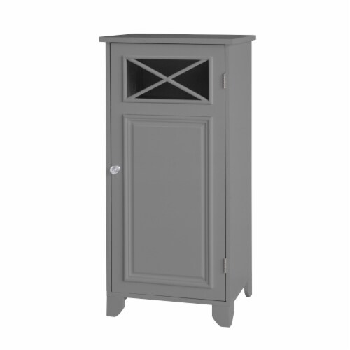 Elegant Home Fashions Bathroom Floor Cabinet With One Door Grey Dawson EHF-6834G Perspective: left